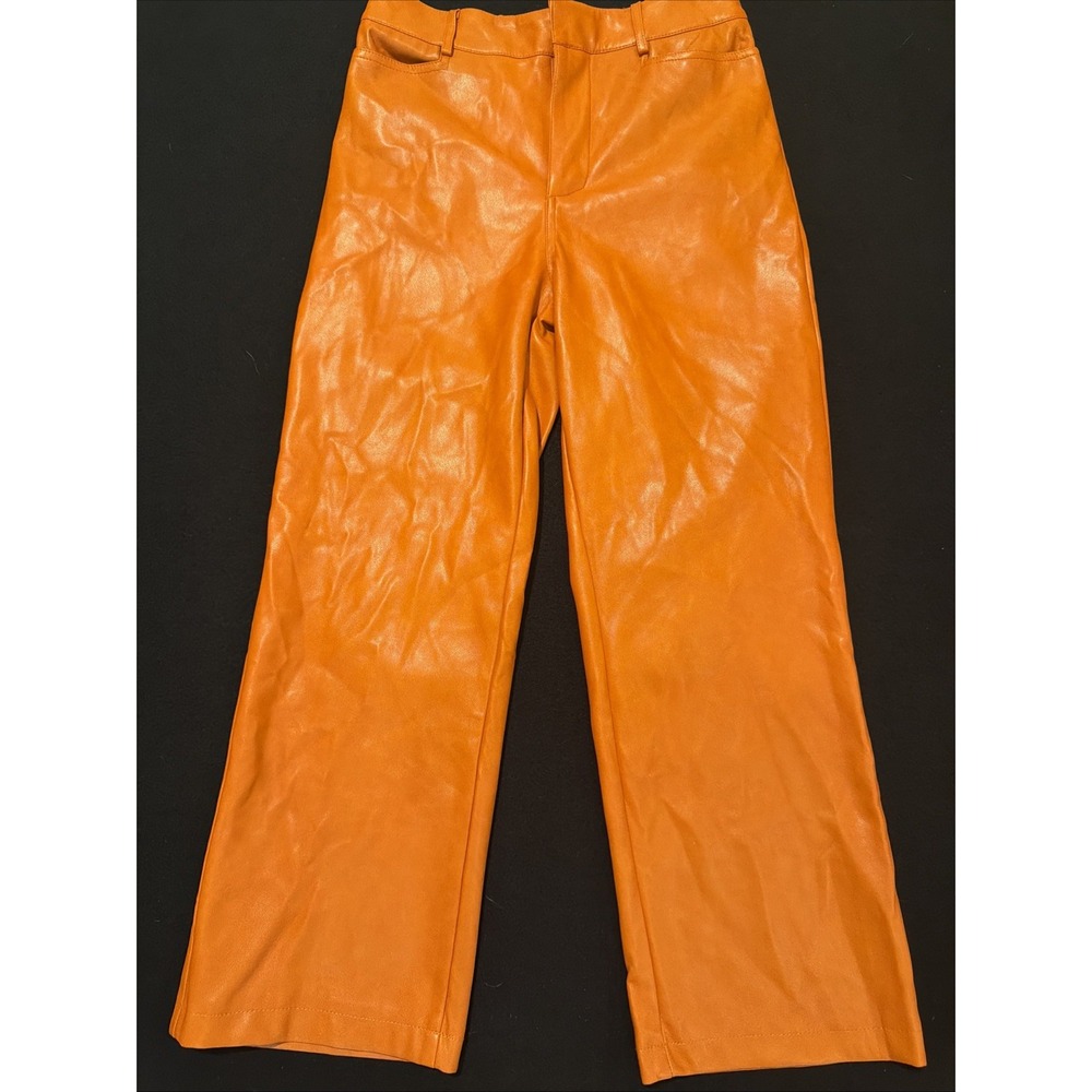 Anthropologie Avec Les Filles Burnt Orange Fau Leather Crop Wide Leg Size Small